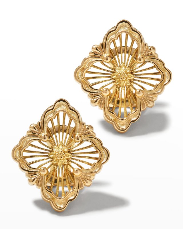 Opera Tulle Pendant Earrings in Red and 18K Yellow Gold